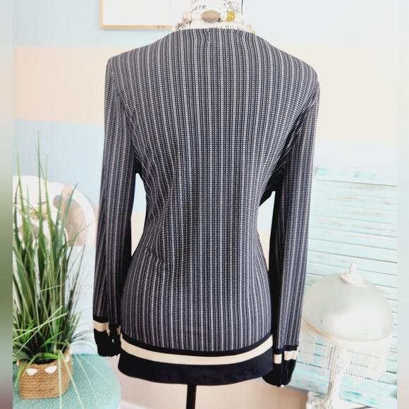 Liz Claiborne Long Sleeve Stripe Print Blouse - Picture 5 of 8